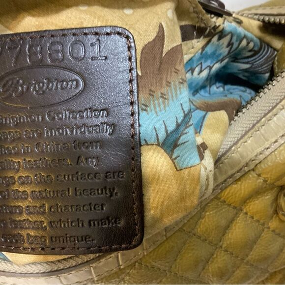 BRIGHTON  STOCKADE Quilted  Patent Leather Satchel HandBag shoulder bag - Picture 12 of 15